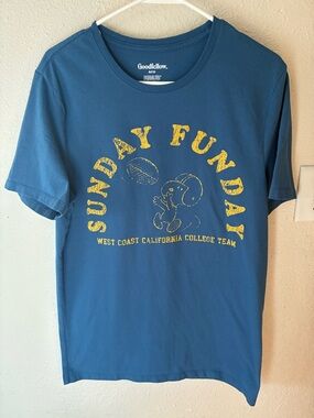Peanuts Sunday Funday West Coast California College Team Tee Shirt